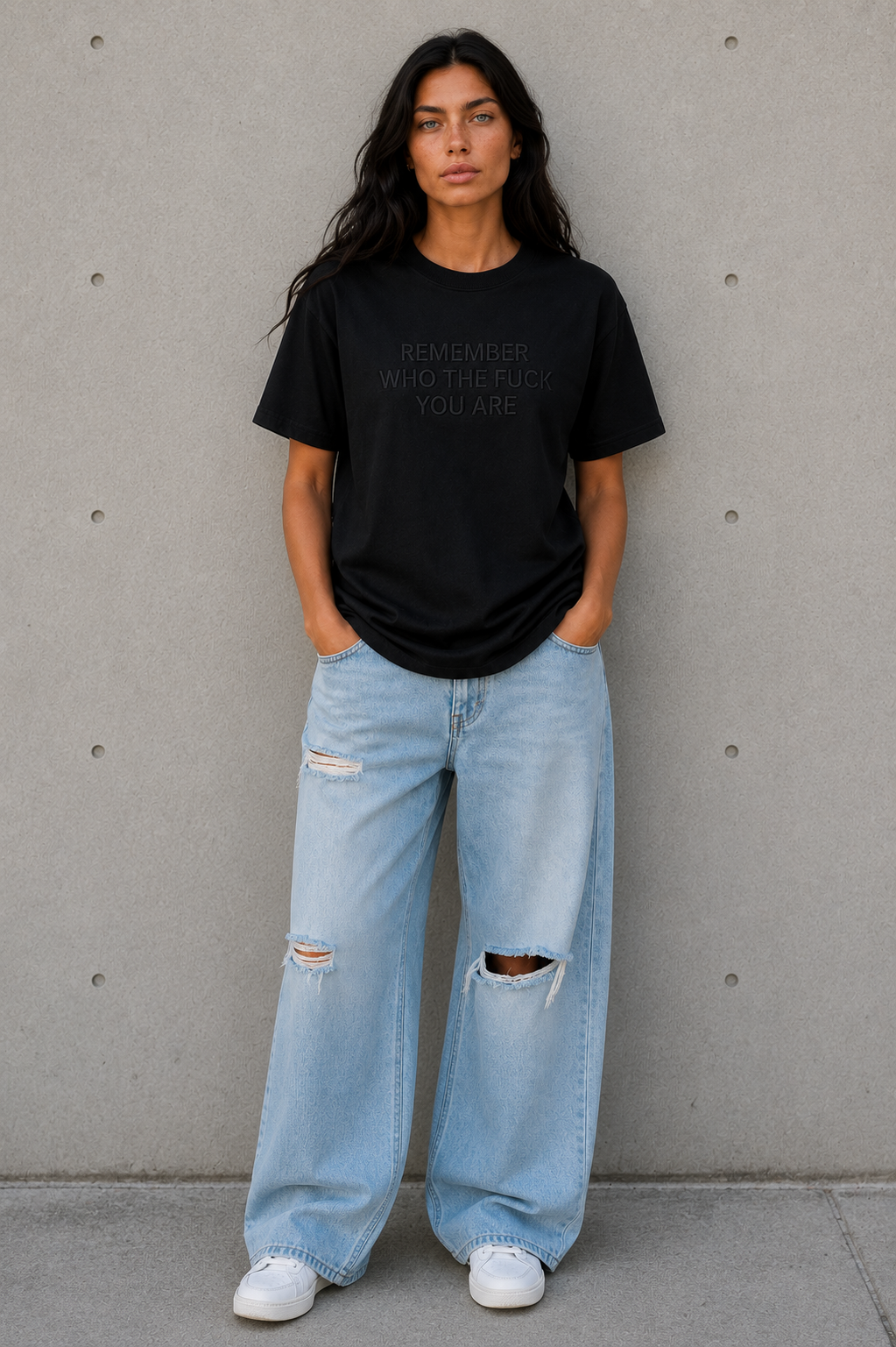 REMEMBER WHO THE FUCK YOU ARE Embroidered Tee
