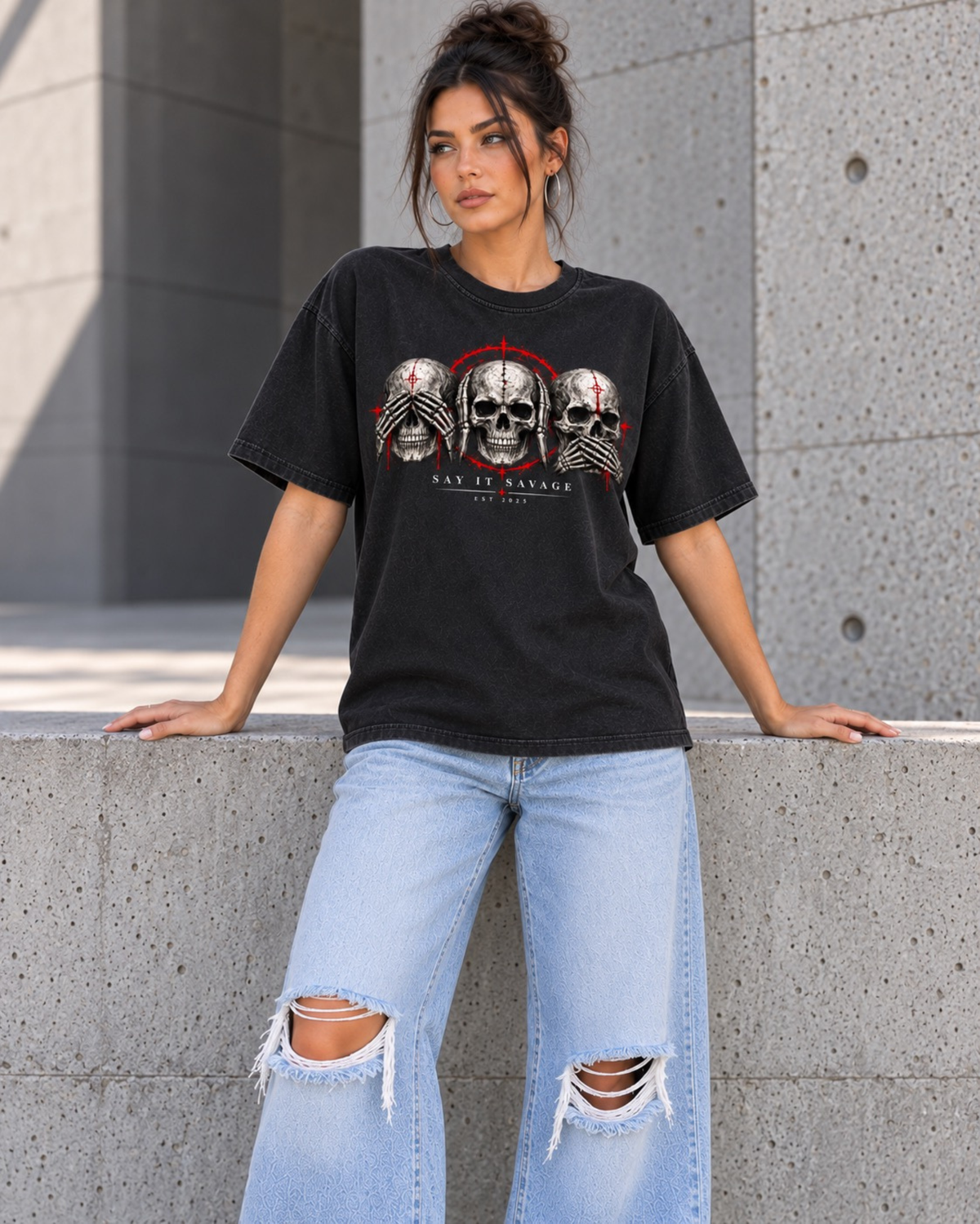 See No Bullshit,  Hear No Bullshit, Speak No Bullshit Tee - Vintage Wash Cotton T-Shirt