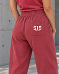SIS Straight Leg Sweatpants in Washed Red.