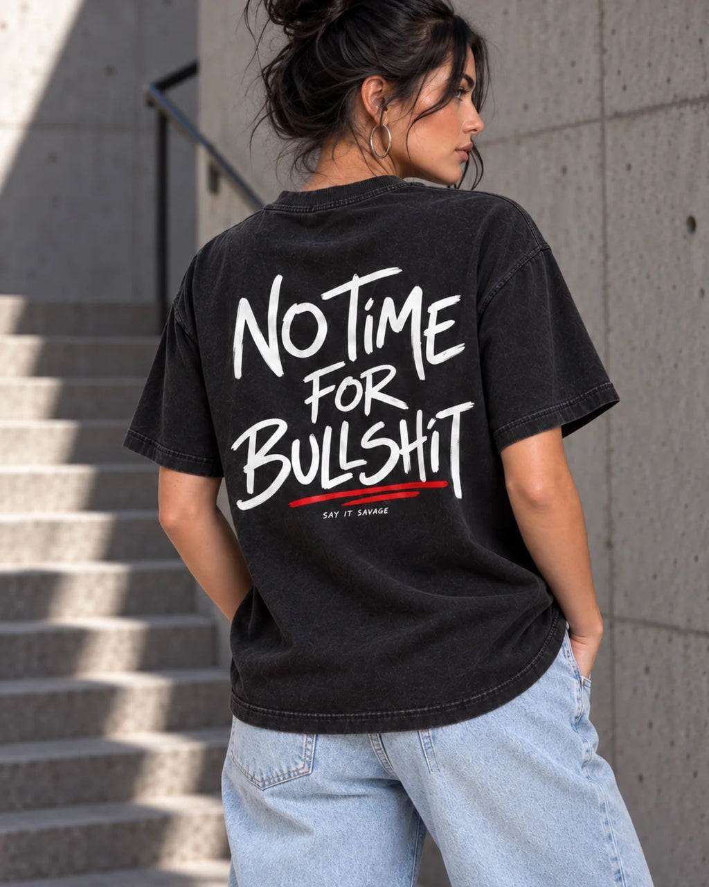 No Time For Bullshit – Vintage Wash Tee