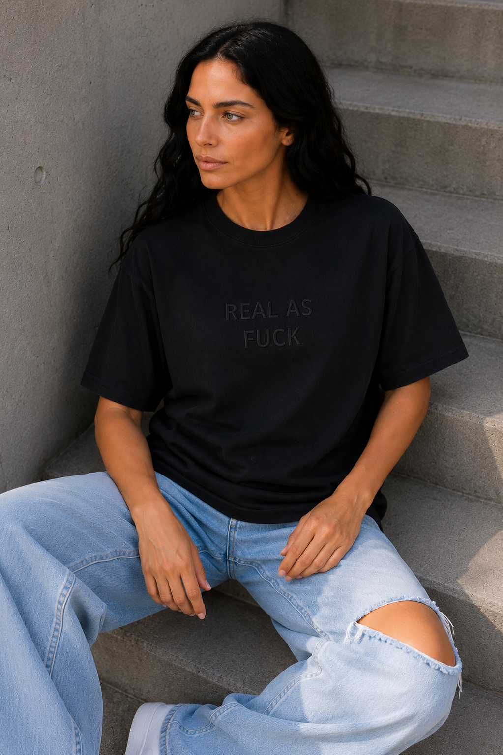 REAL AS FUCK Embroidered Tee