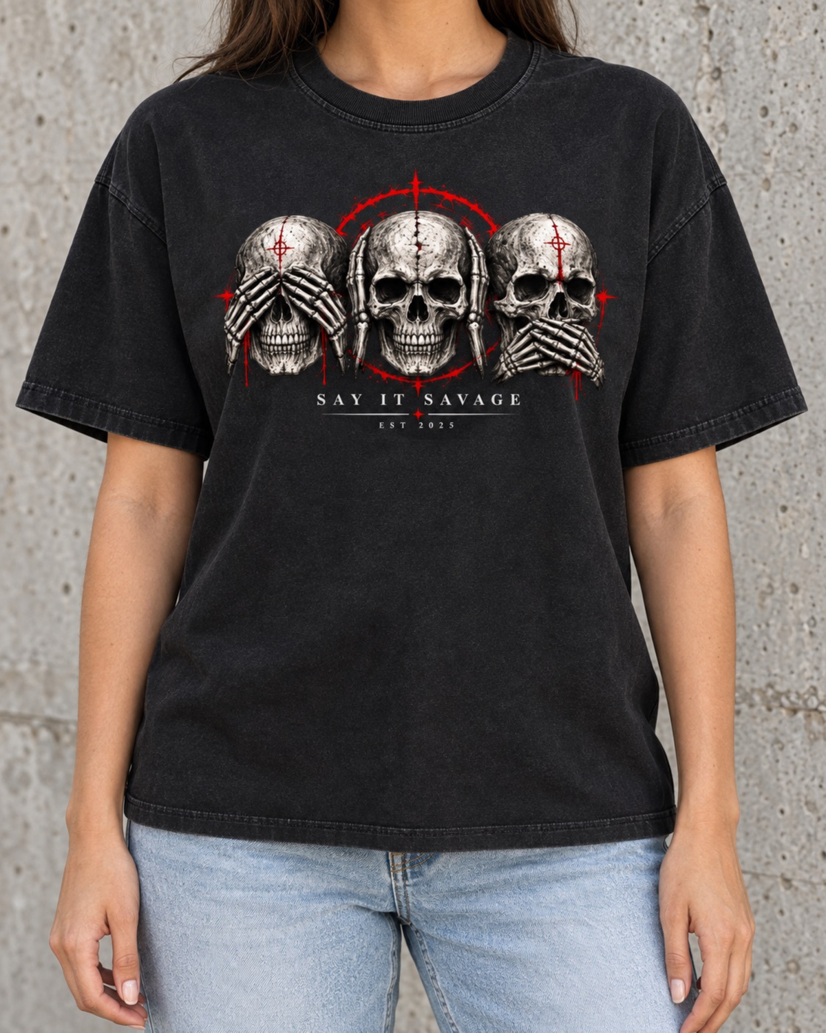 See No Bullshit,  Hear No Bullshit, Speak No Bullshit Tee - Vintage Wash Cotton T-Shirt