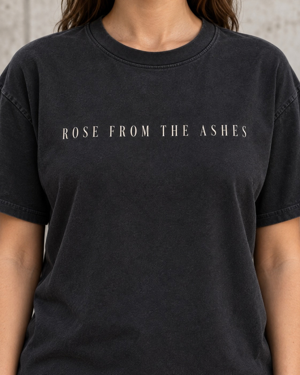 Rose From The Ashes Tee in Washed Black.