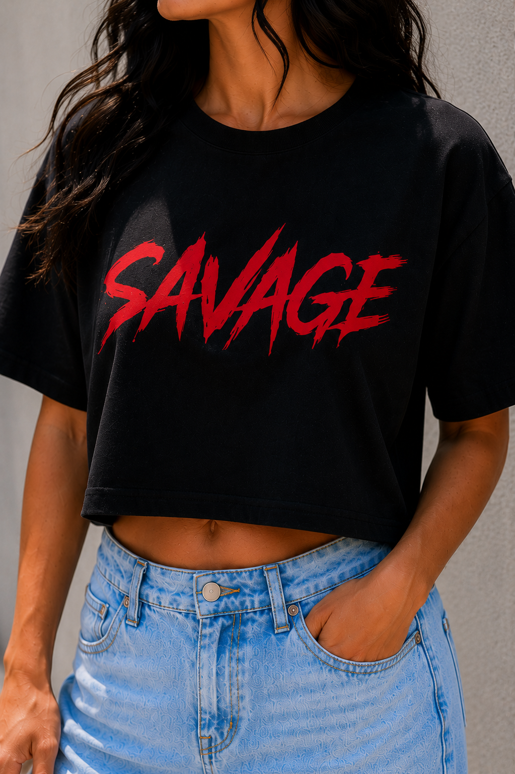 SAVAGE Street Tag Cropped Tee