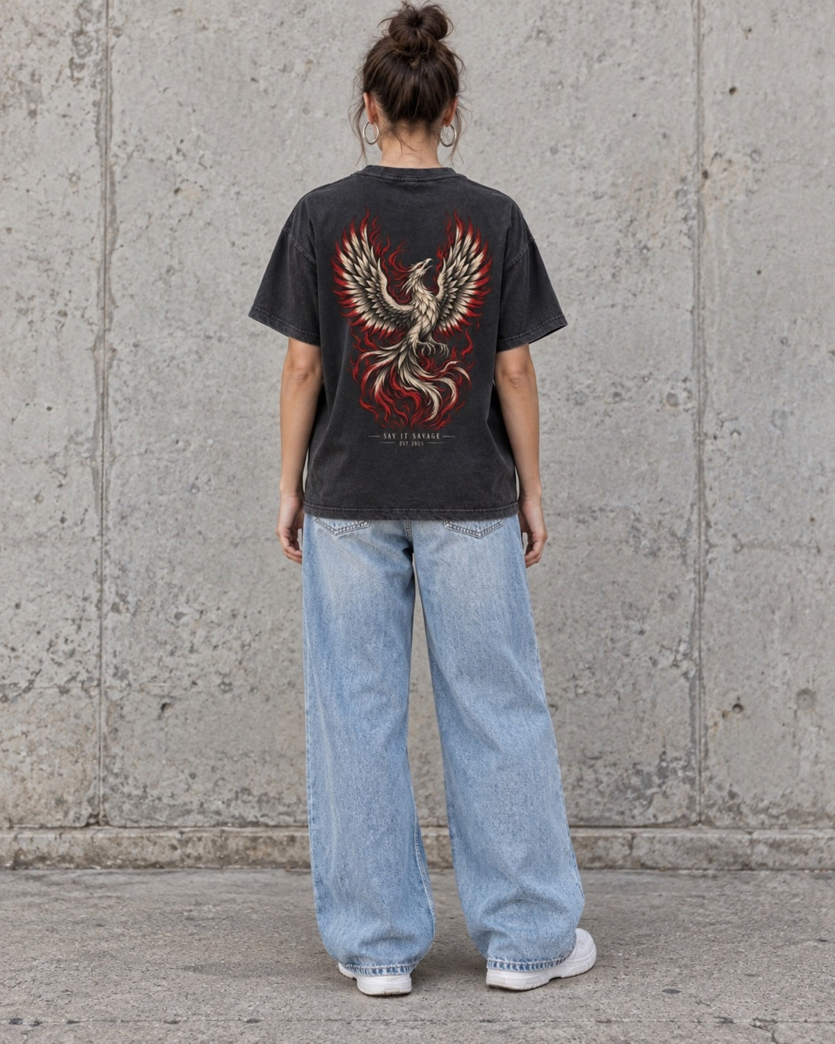 Rose From The Ashes Tee in Washed Black.