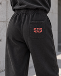SIS Straight Leg Sweatpants in Washed Black