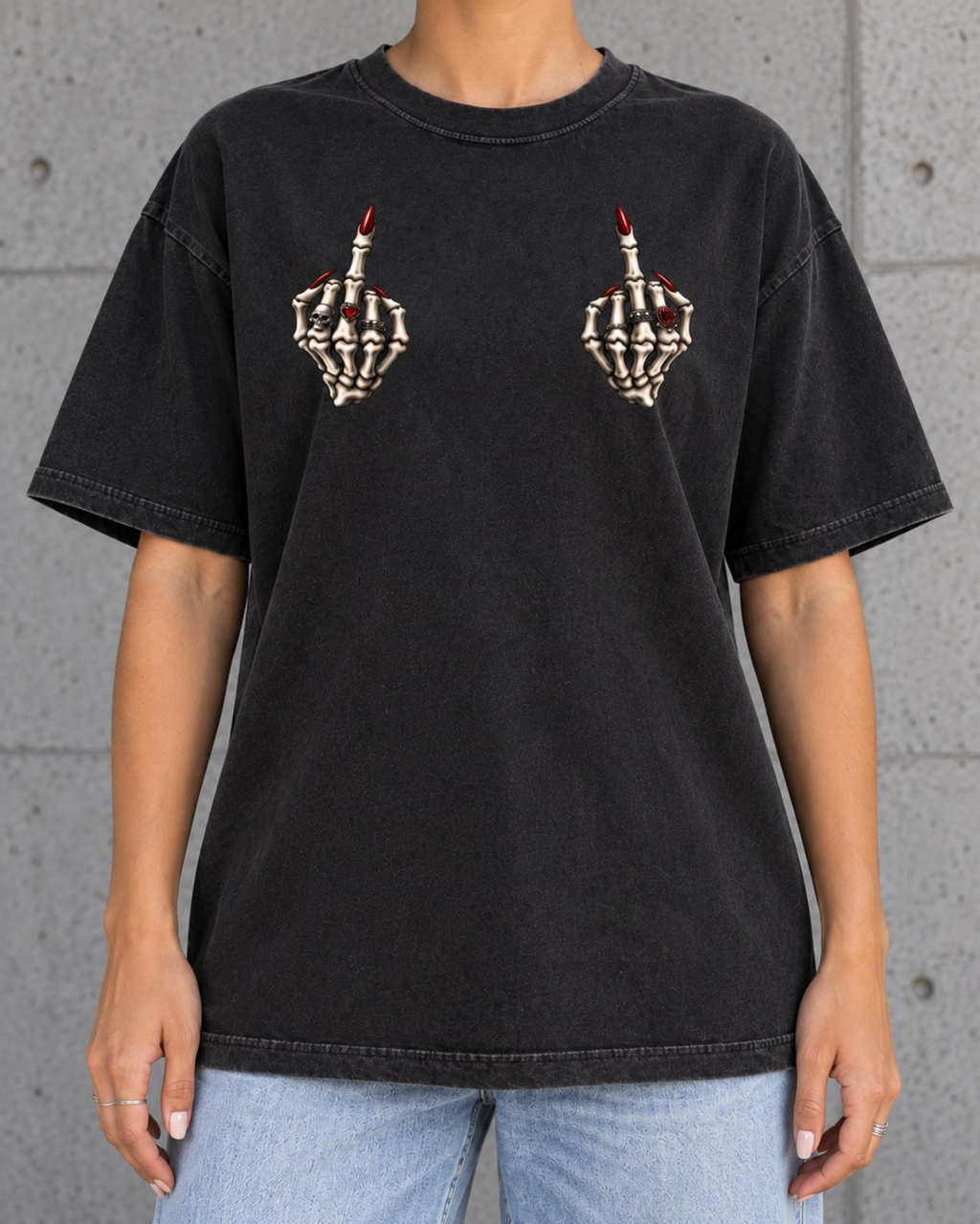 Middle Finger Tee- Vintage Wash Cotton T-Shirt