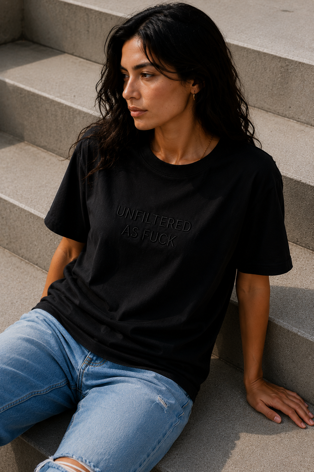 UNFILTERED AS FUCK Embroidered Tee