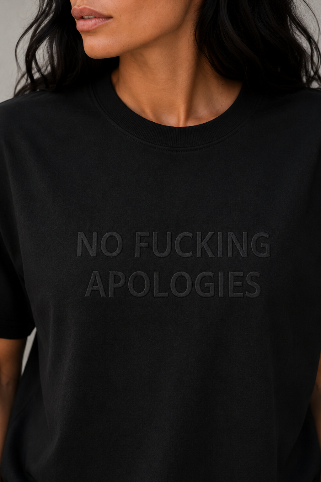 NO FUCKING APOLOGIES Embroidered Tee