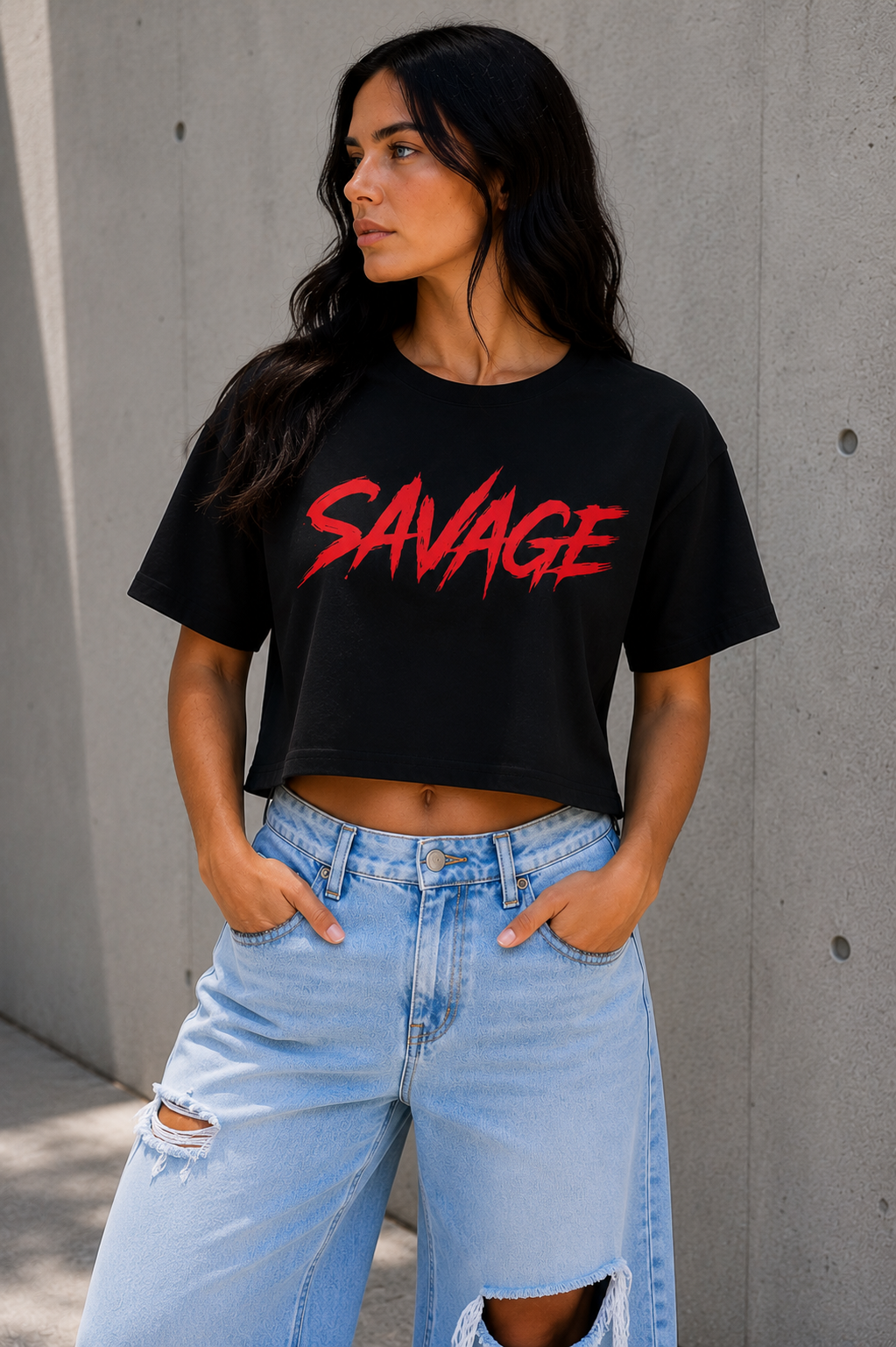 SAVAGE Street Tag Cropped Tee
