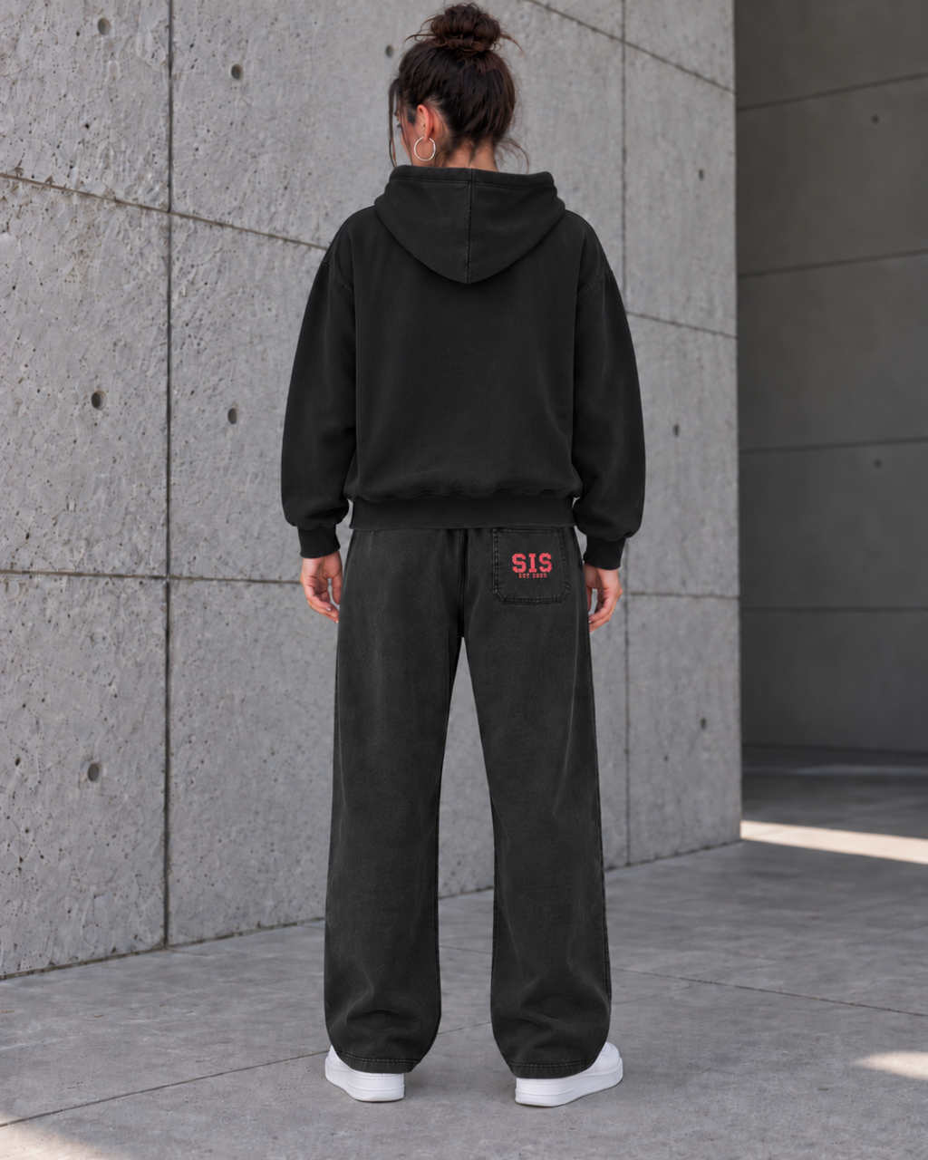 Savage Streetwear Hoodie in Washed Black / Red.