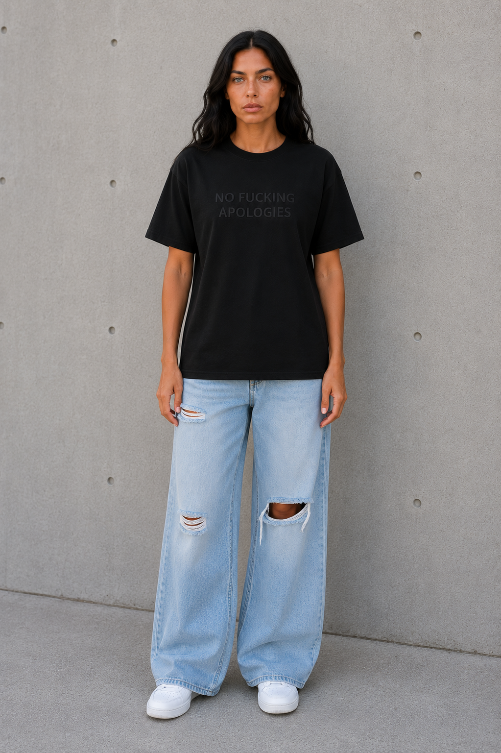 NO FUCKING APOLOGIES Embroidered Tee