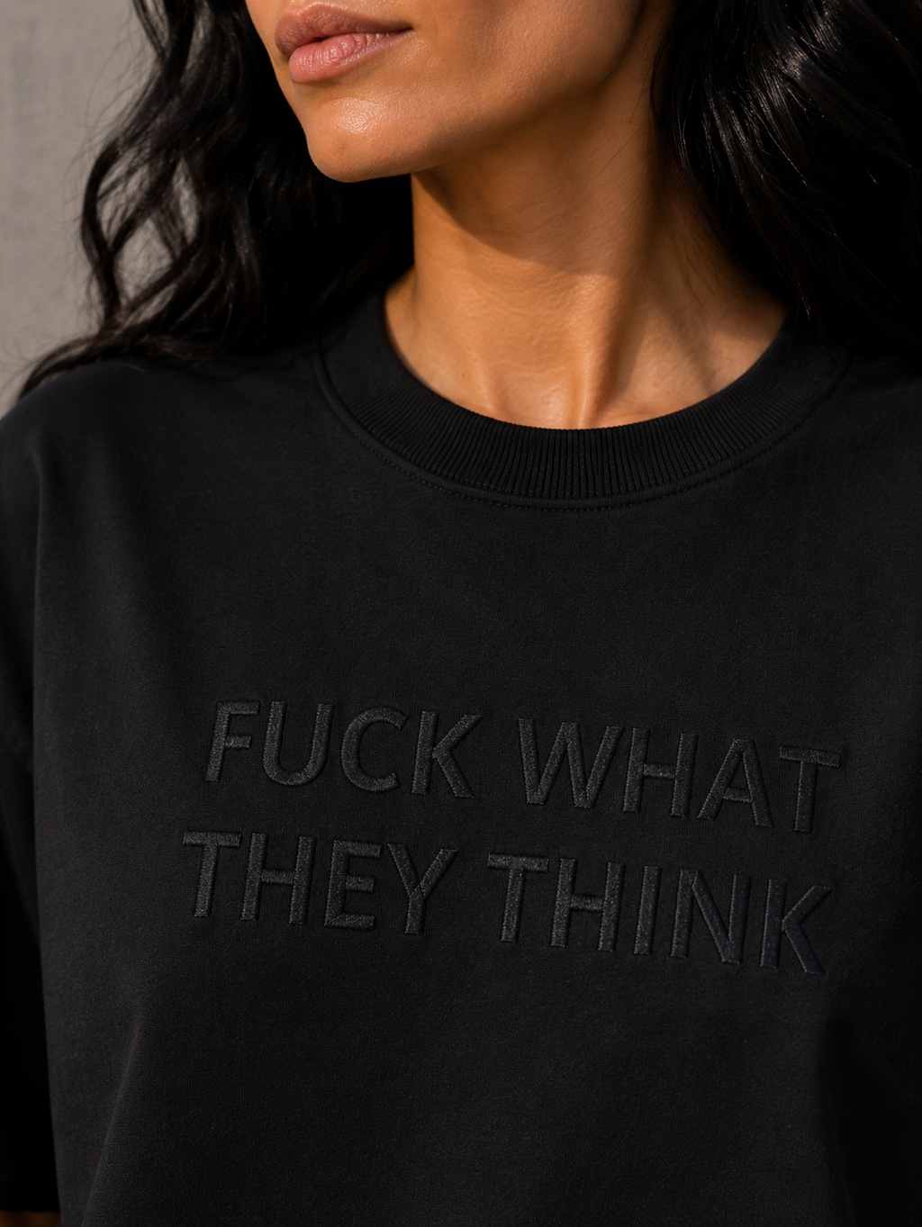 FUCK WHAT THEY THINK Embroidered Tee