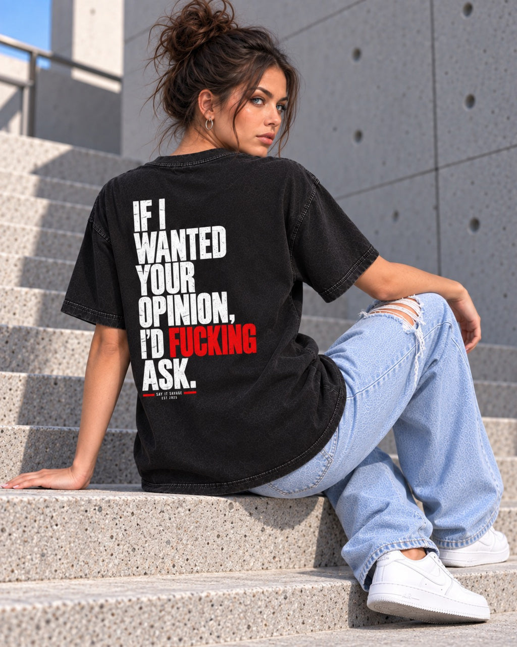 If I Wanted Your Opinion Id Fucking Ask Tee - Vintage Wash Cotton T-Shirt