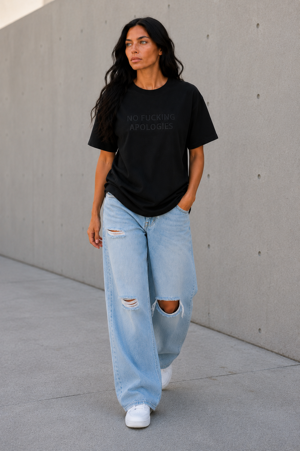 NO FUCKING APOLOGIES Embroidered Tee