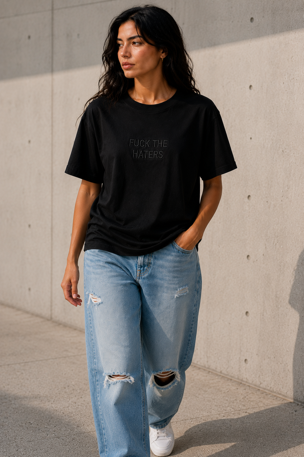FUCK THE HATERS Embroidered Tee