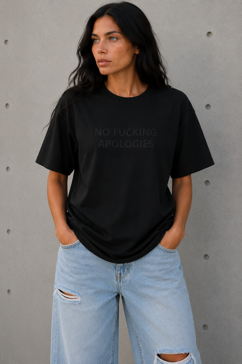 NO FUCKING APOLOGIES Embroidered Tee