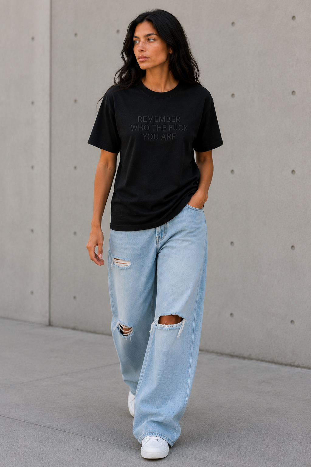 REMEMBER WHO THE FUCK YOU ARE Embroidered Tee