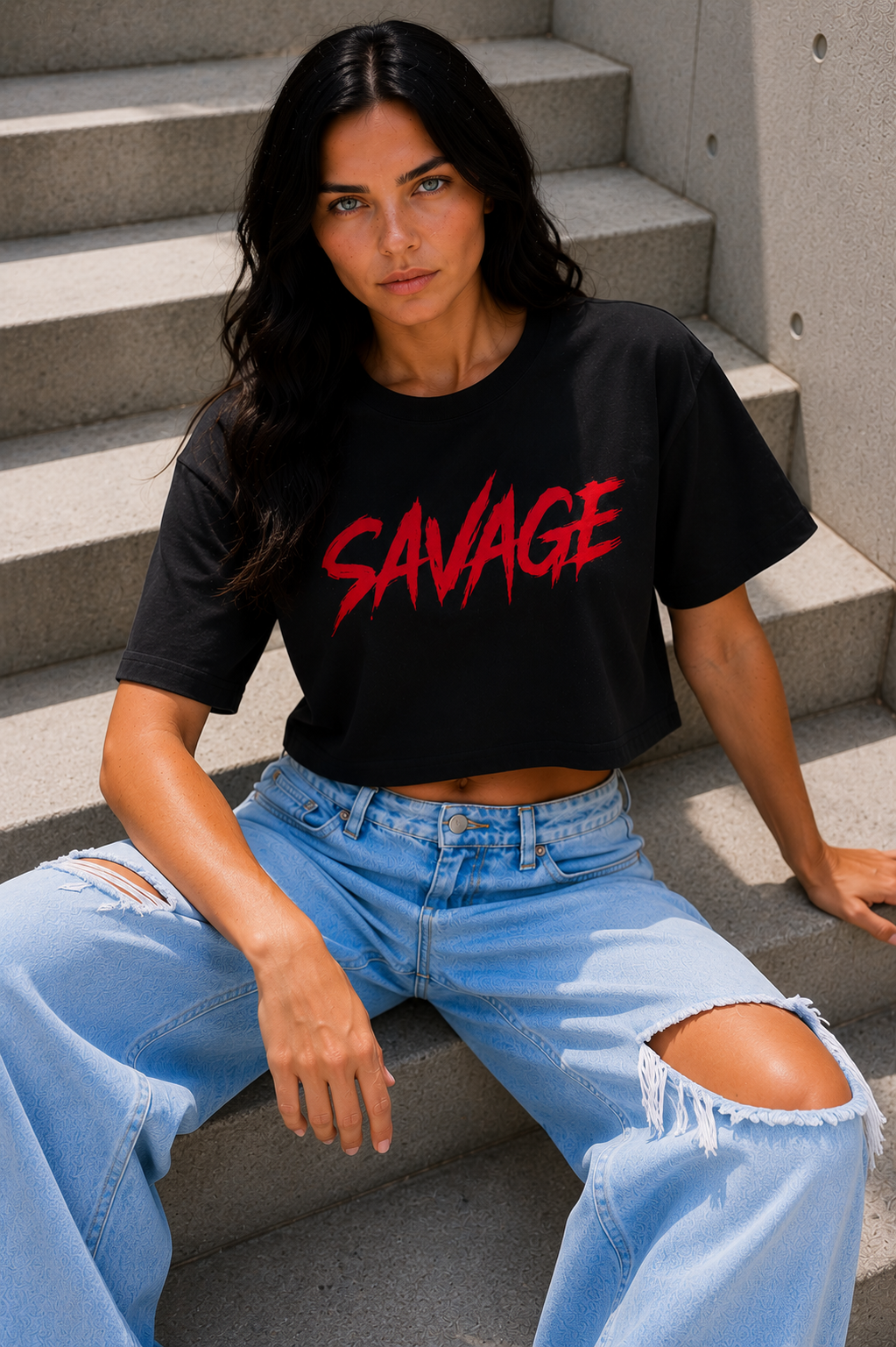 SAVAGE Street Tag Cropped Tee