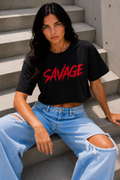 SAVAGE Street Tag Cropped Tee