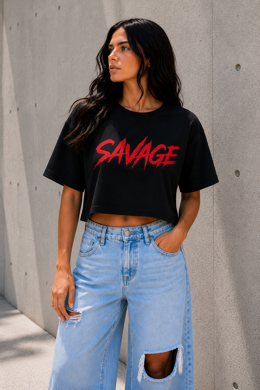 SAVAGE Street Tag Cropped Tee