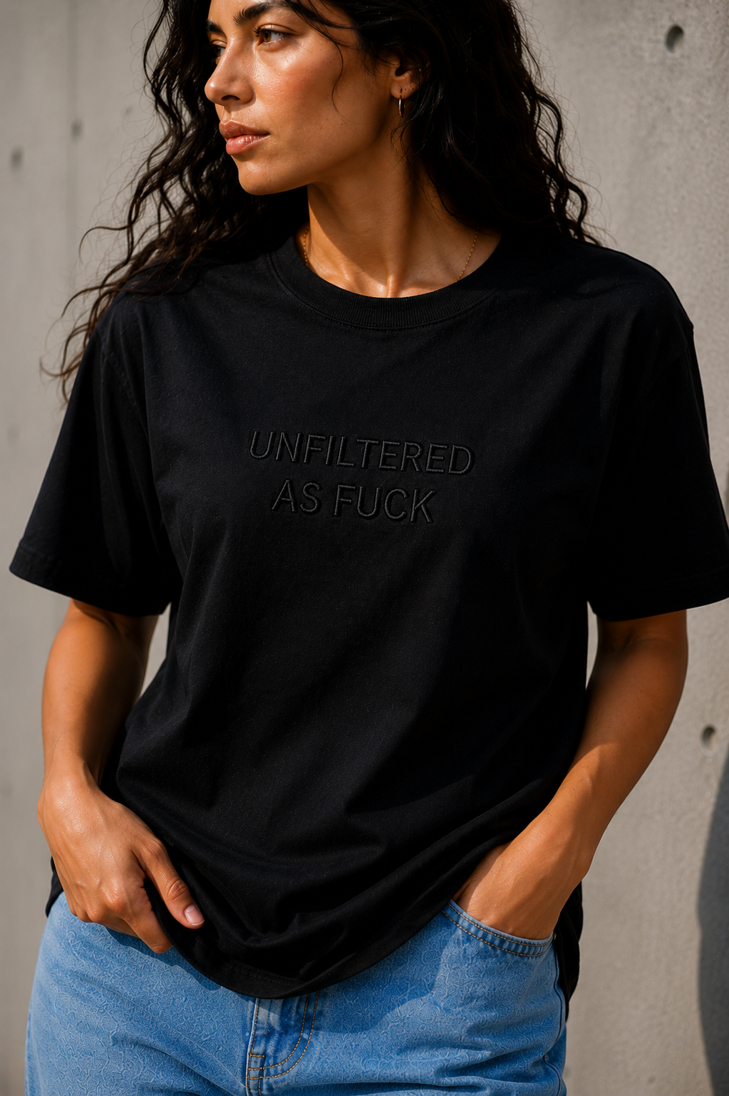 UNFILTERED AS FUCK Embroidered Tee