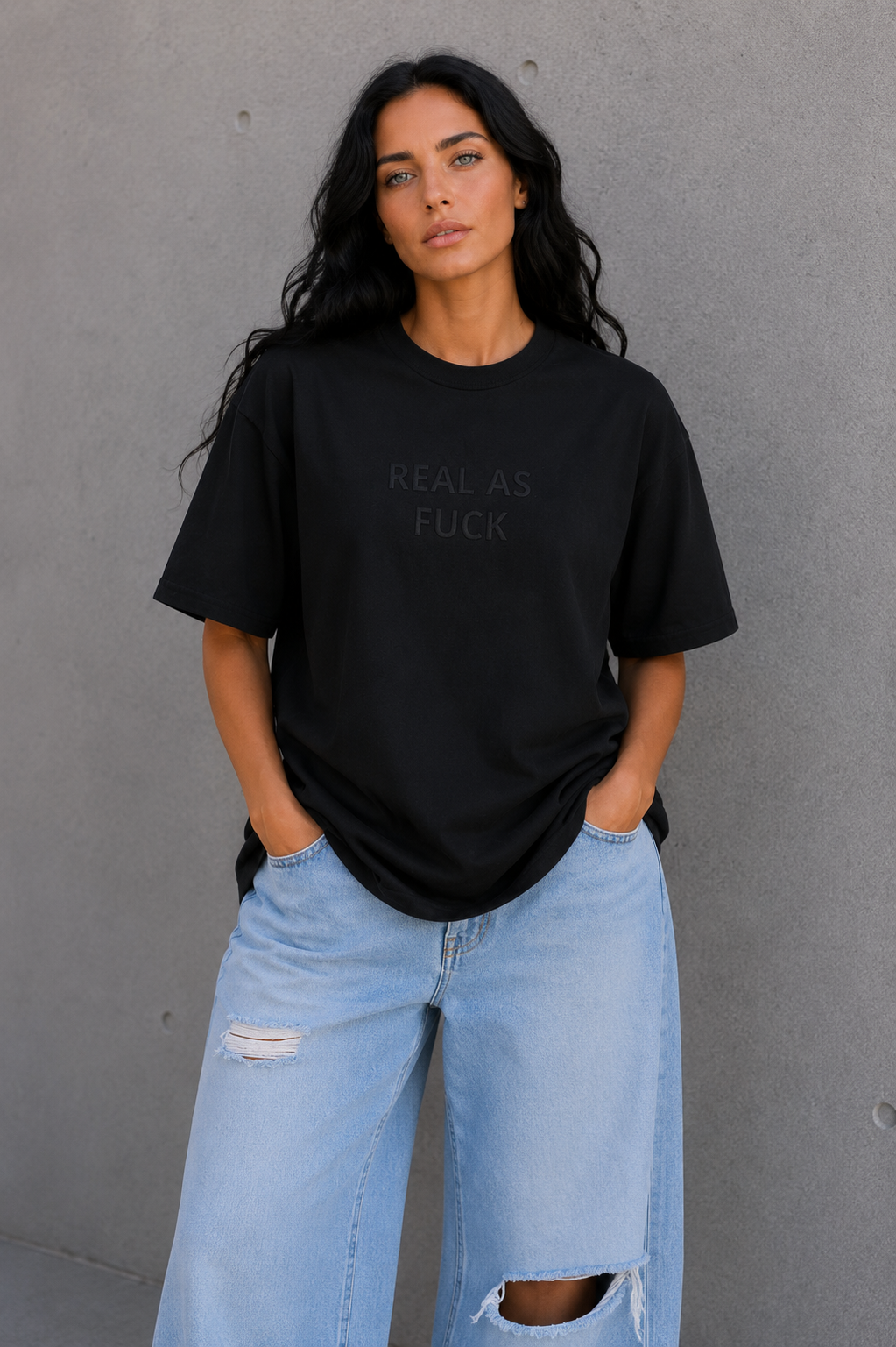 REAL AS FUCK Embroidered Tee